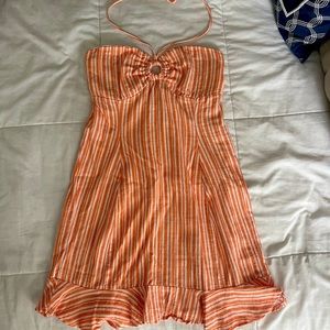 Striped Halter Mini Dress